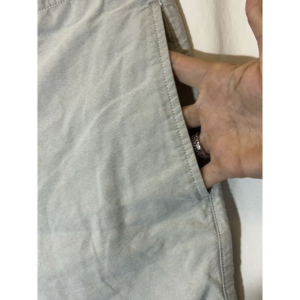 Chaps Shorts Men 30 Hampton Khaki Cotton Flat Front‎ Linen Look DD20